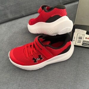 Under Armour Kids Red and Black Athletic Sneakers
